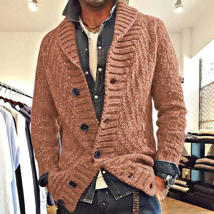 Odin | Homme Tricoté Cardigan | Bouton en bas